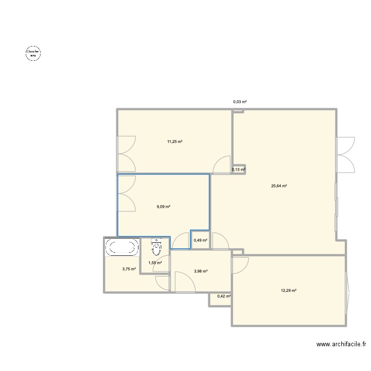 23DrCalmette-New. Plan de 11 pièces et 69 m2