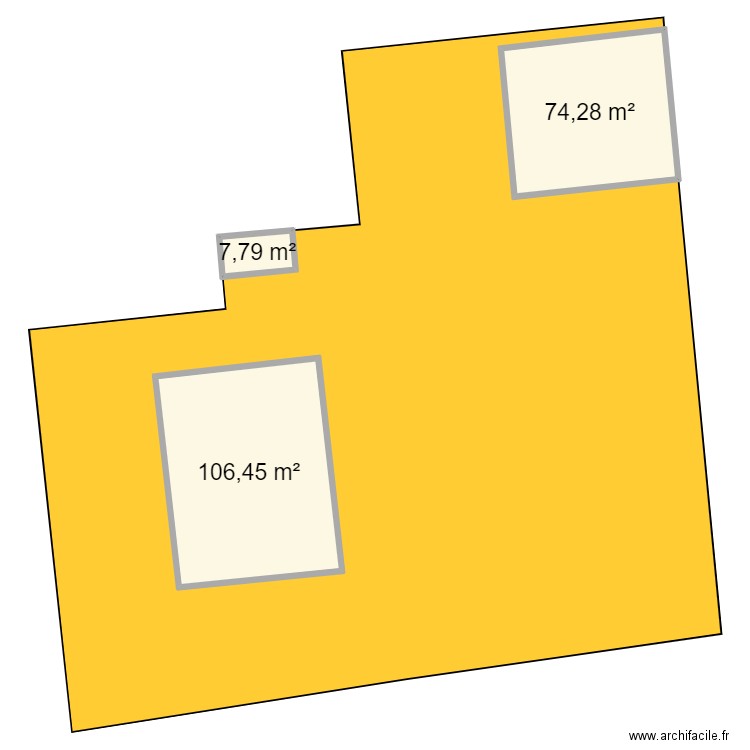 AL43 + parcelle attenante . Plan de 3 pièces et 189 m2