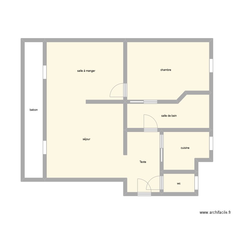 laufer. Plan de 6 pièces et 46 m2