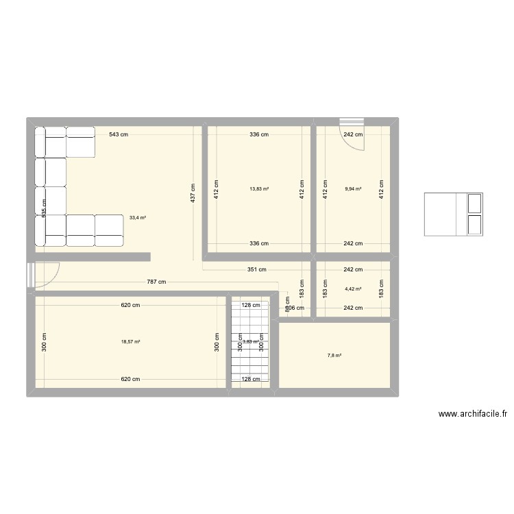 Maison jamila 3. Plan de 7 pièces et 92 m2