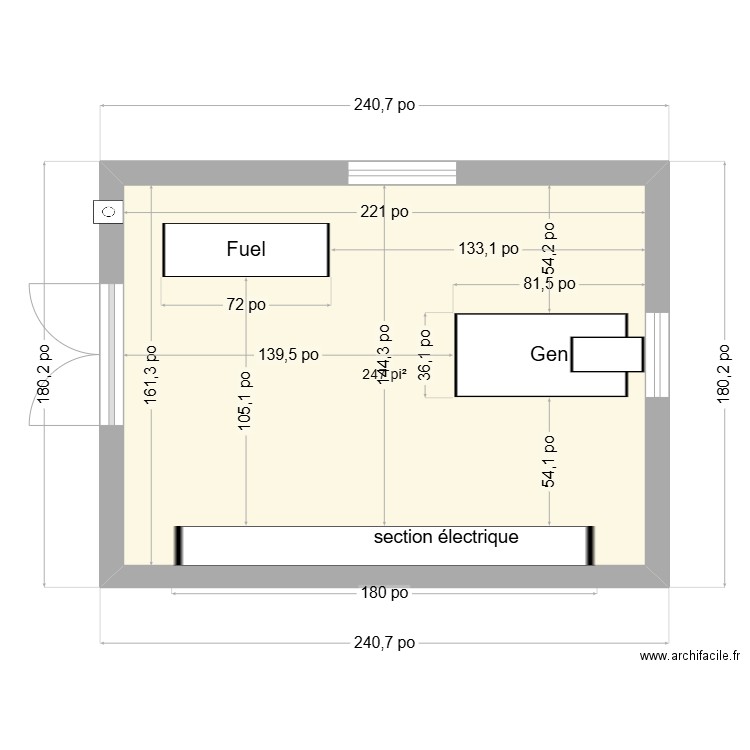 Batiment 20' x 15'  extérieur2. Plan de 1 pièce et 23 m2