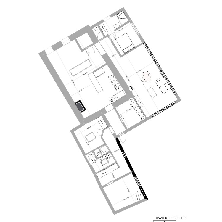 PLAN MODIF MAIRIE. Plan de 6 pièces et 49 m2