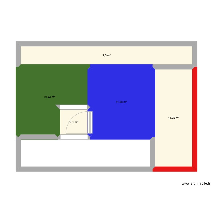 LaboCharcutETC. Plan de 5 pièces et 44 m2