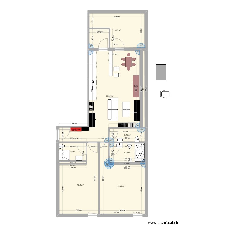 Appartement Barra Praia. Plan de 10 pièces et 95 m2