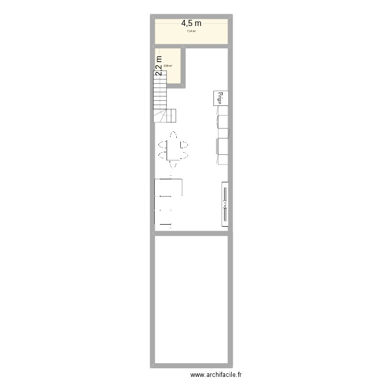 Dien Khanh. Plan de 2 pièces et 11 m2