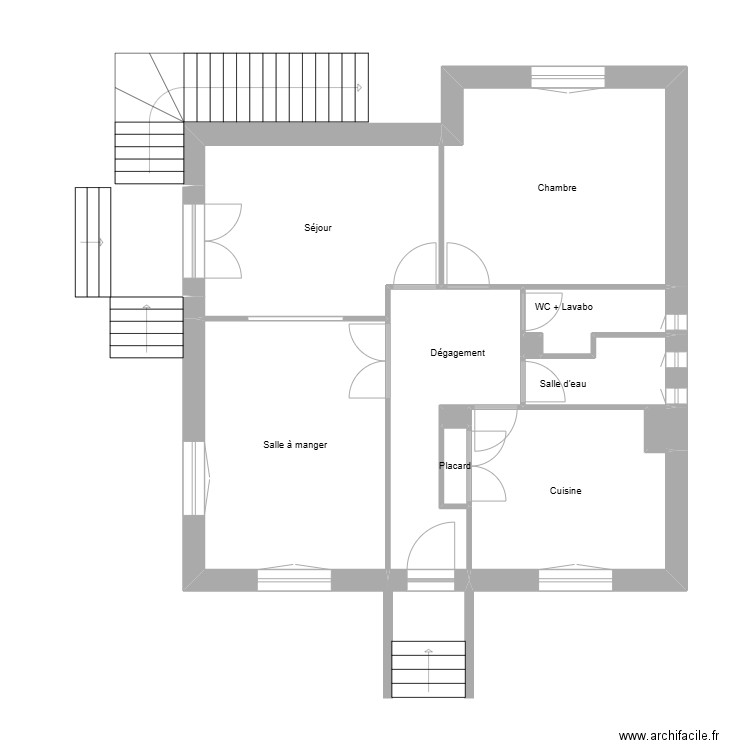 Lopes Maison RDC non meublé. Plan de 12 pièces et 75 m2