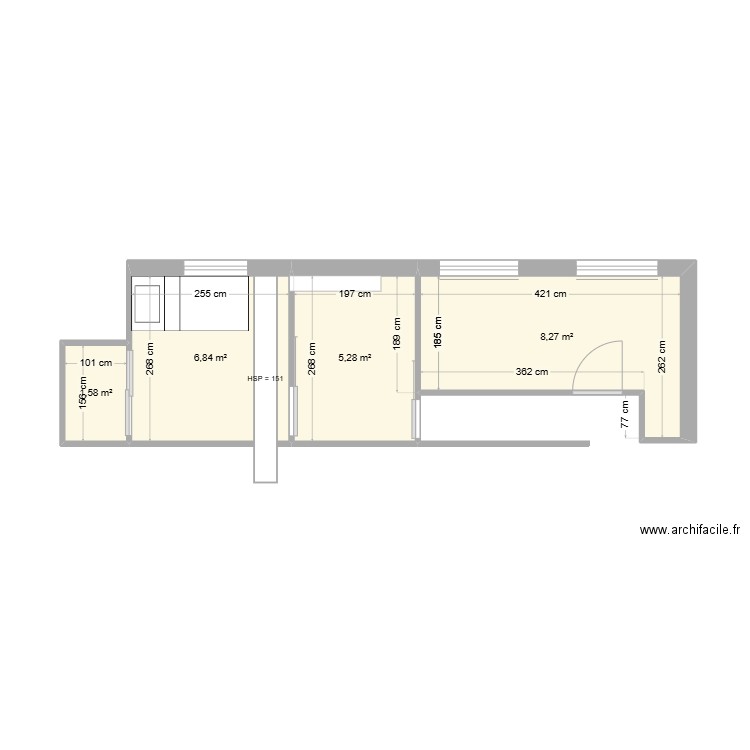 9 ST SEB. Plan de 4 pièces et 22 m2