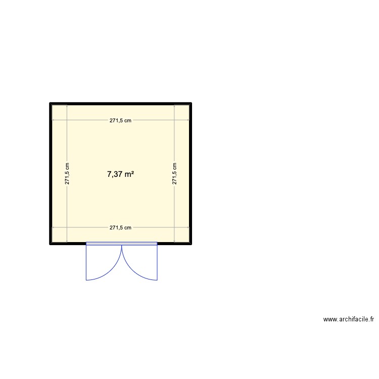 OSB. Plan de 1 pièce et 7 m2