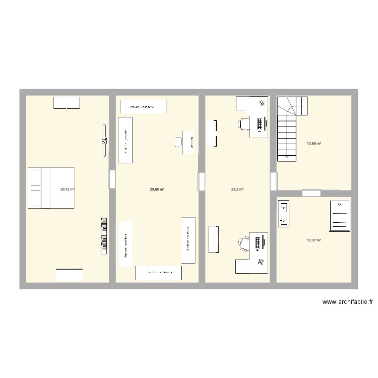 Étage. Plan de 5 pièces et 109 m2