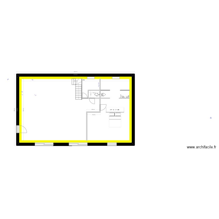 grange rez prise dédié. Plan de 3 pièces et 260 m2