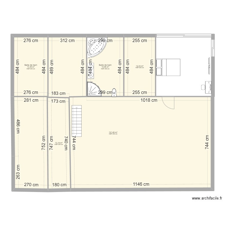 Fabie & Luc. Plan de 5 pièces et 175 m2