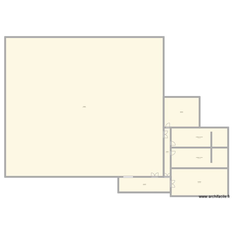 salle de basket. Plan de 7 pièces et 1103 m2