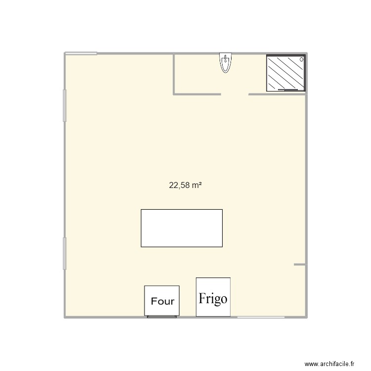 Pere Maequette. Plan de 1 pièce et 23 m2