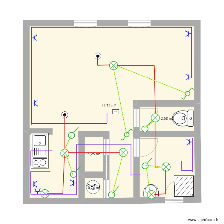 PLAN ELEC. Plan de 4 pièces et 49 m2