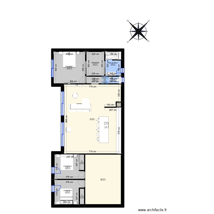 MAISON. Plan de 12 pièces et 146 m2