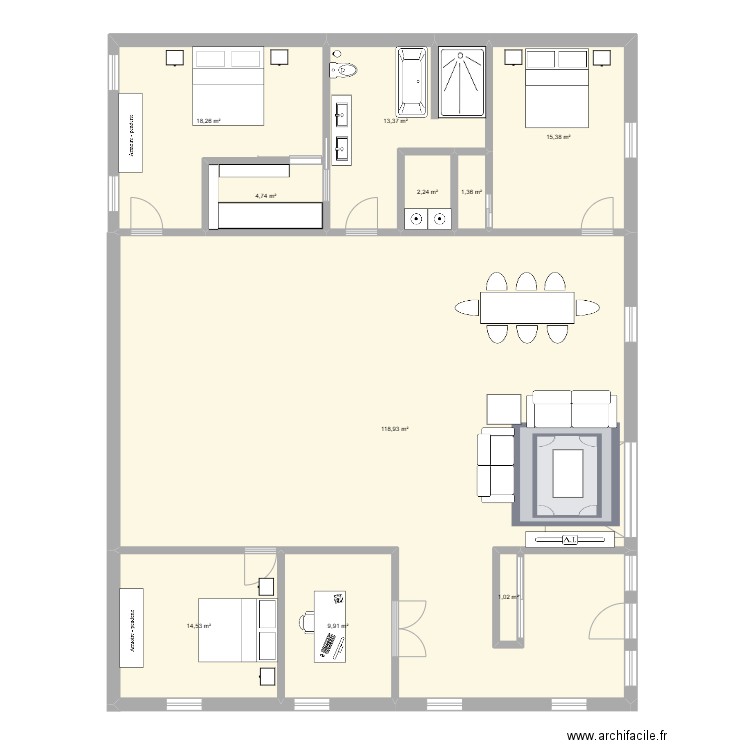 barndominium ste agathe 1. Plan de 10 pièces et 200 m2