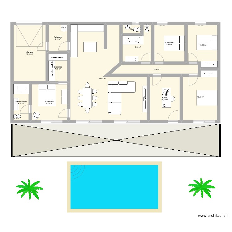 Optima 130. Plan de 13 pièces et 146 m2