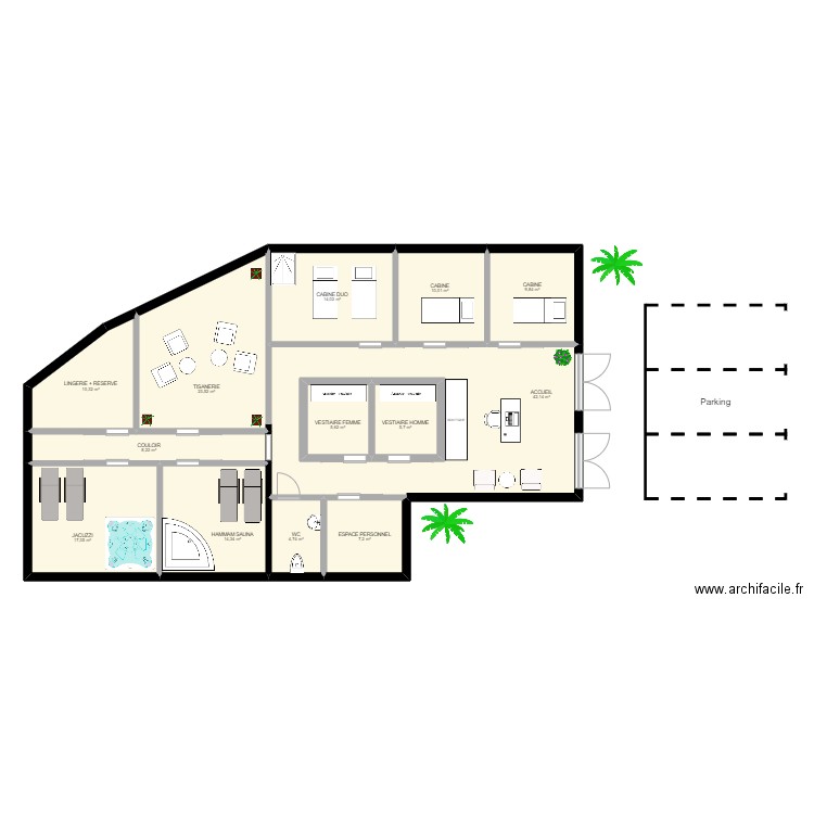 INSTITUTDEKRO. Plan de 13 pièces et 188 m2