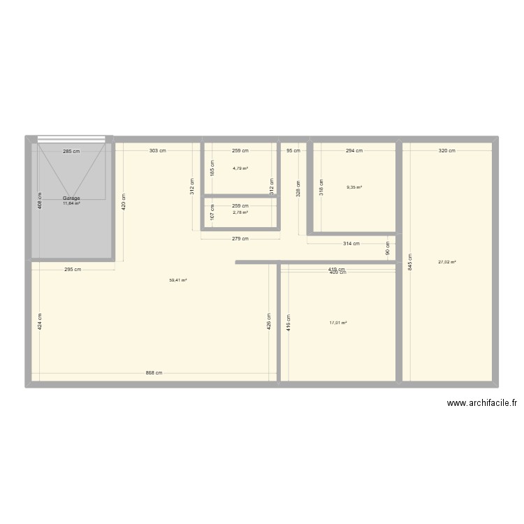 Pouget de lisle. Plan de 7 pièces et 132 m2