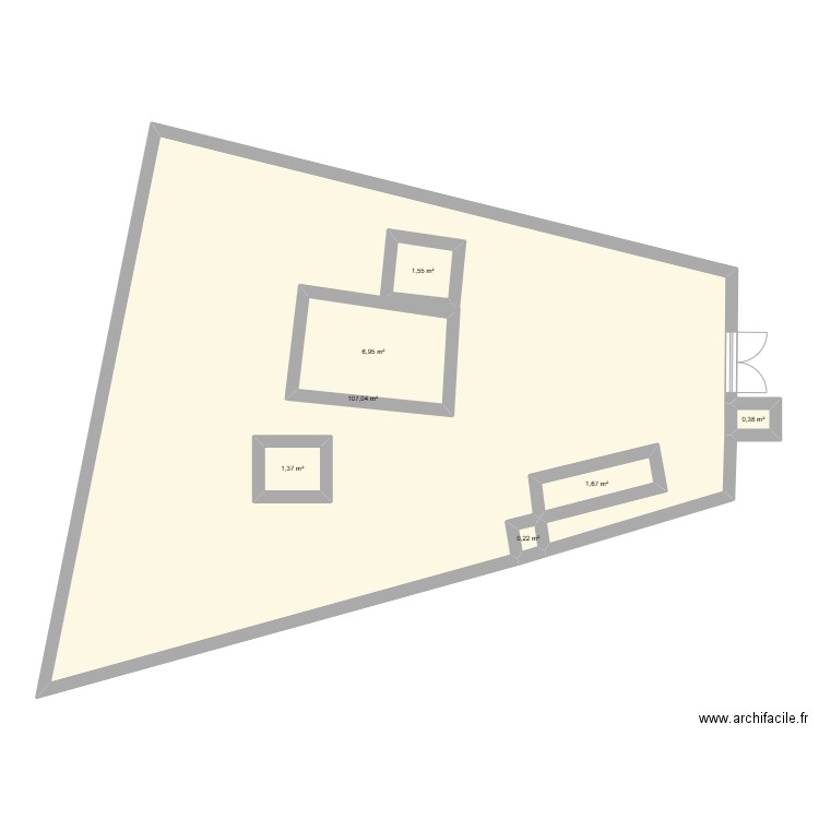 plan 1. Plan de 7 pièces et 135 m2