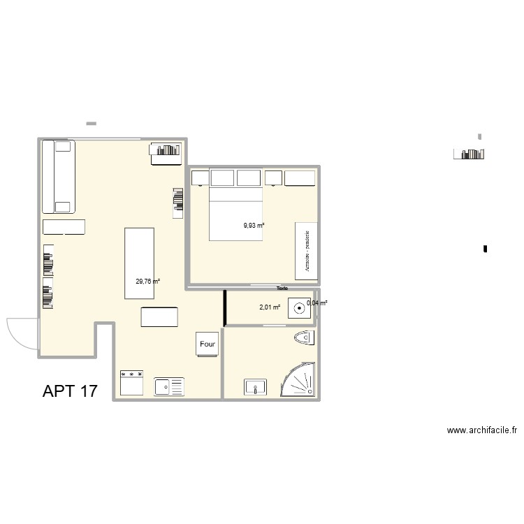 17 ET 40 COMPAR. Plan de 4 pièces et 42 m2