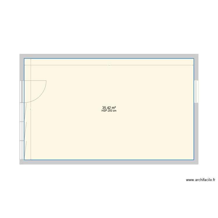 Veranda. Plan de 1 pièce et 35 m2