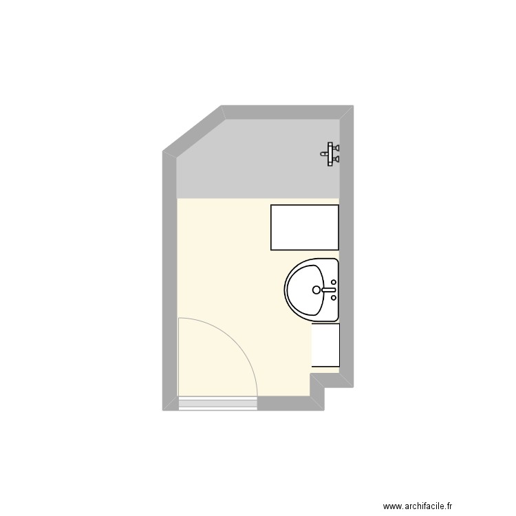 SDB DERVILLE. Plan de 1 pièce et 3 m2