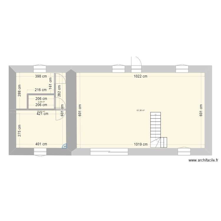 ESSAIE 1. Plan de 3 pièces et 84 m2