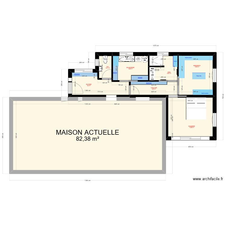 Agrandissement V3. Plan de 8 pièces et 135 m2