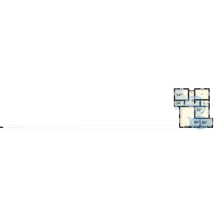 Presbytère manoka Projet. Plan de 8 pièces et 96 m2