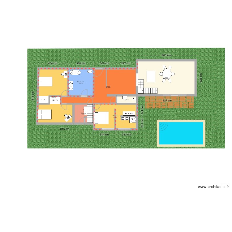 Brumath . Plan de 7 pièces et 142 m2