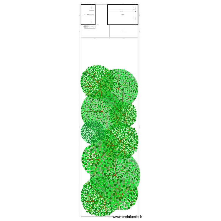 Plan de masse. Plan de 5 pièces et 611 m2