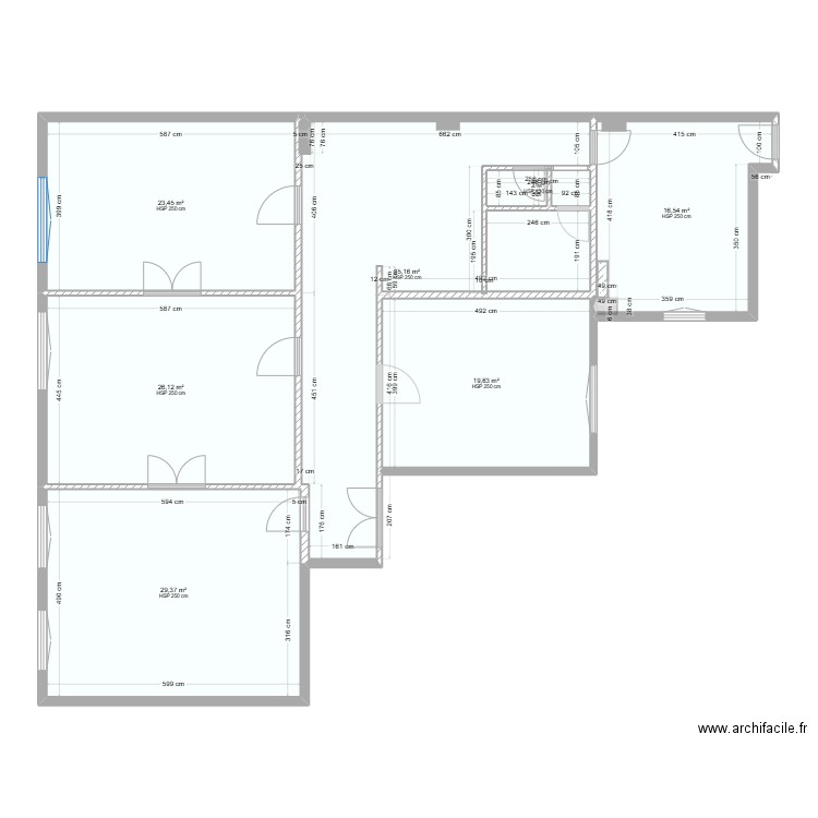 3eme. Plan de 7 pièces et 152 m2