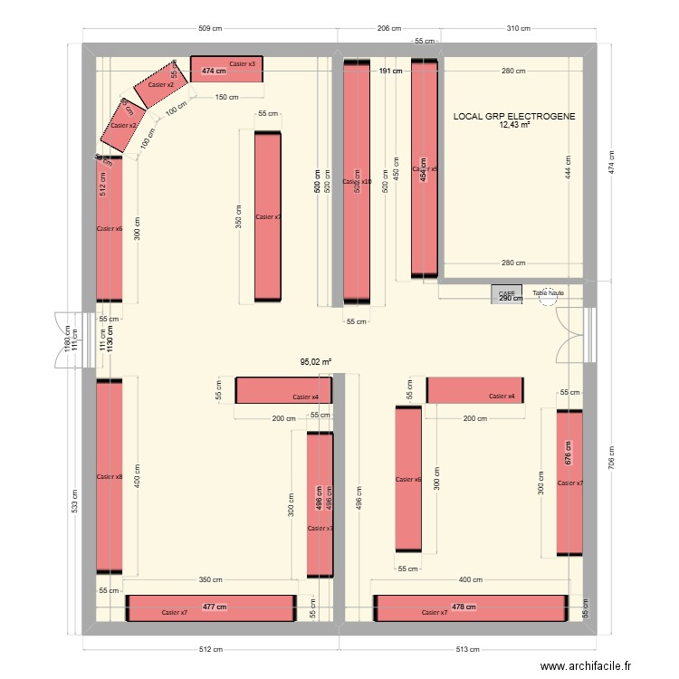 VESTIAIRES CIS CHM -  PROJET. Plan de 2 pièces et 107 m2