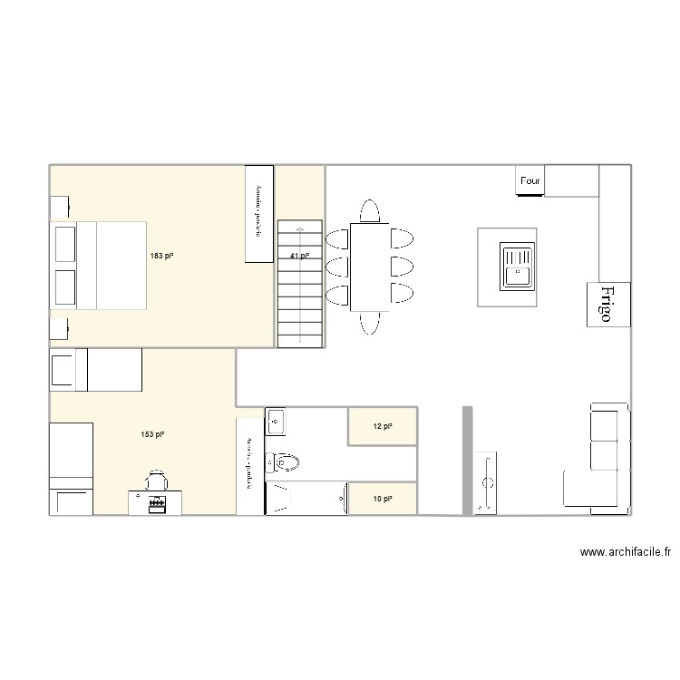 Plan 1. Plan de 5 pièces et 37 m2