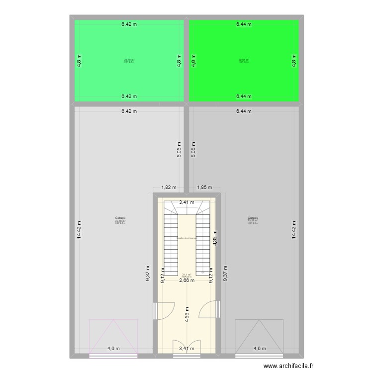 Plan RDC. Plan de 5 pièces et 244 m2