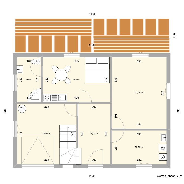 JS12. Plan de 11 pièces et 168 m2