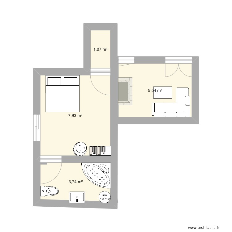 House . Plan de 4 pièces et 18 m2