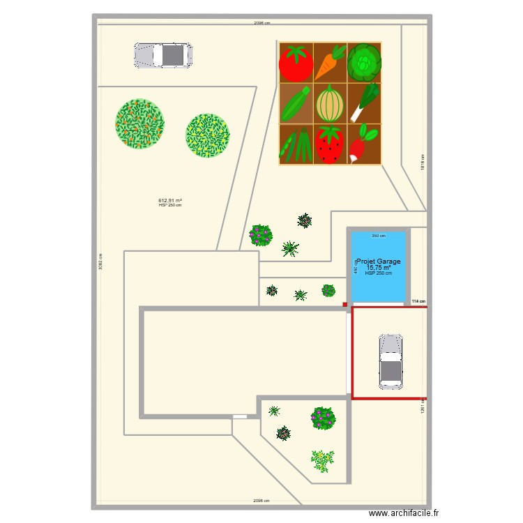 plan de masse. Plan de 2 pièces et 661 m2