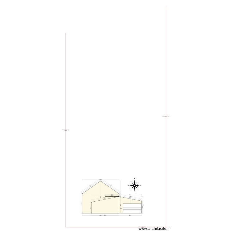 plan de coupe avant travaux. Plan de 1 pièce et 4 m2