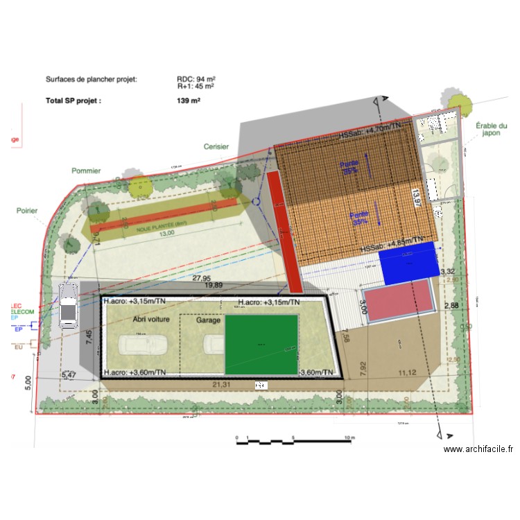 PLAN MASSE MESURES. Plan de 2 pièces et 59 m2