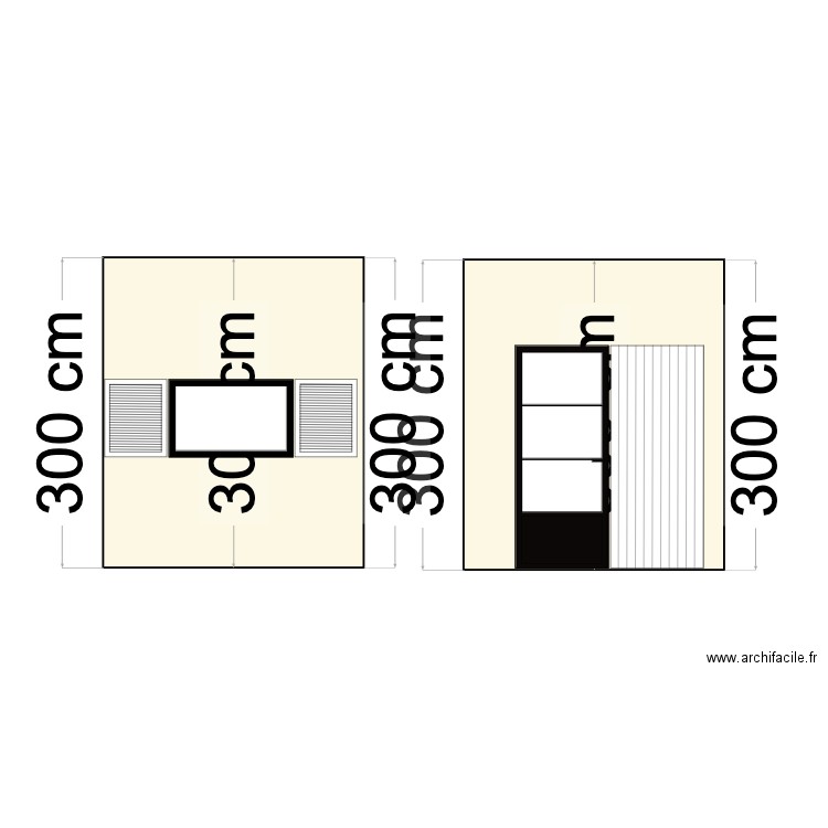 facades  cote jardin aavec porte ou fenetre 2,52 large. Plan de 0 pièce et 0 m2