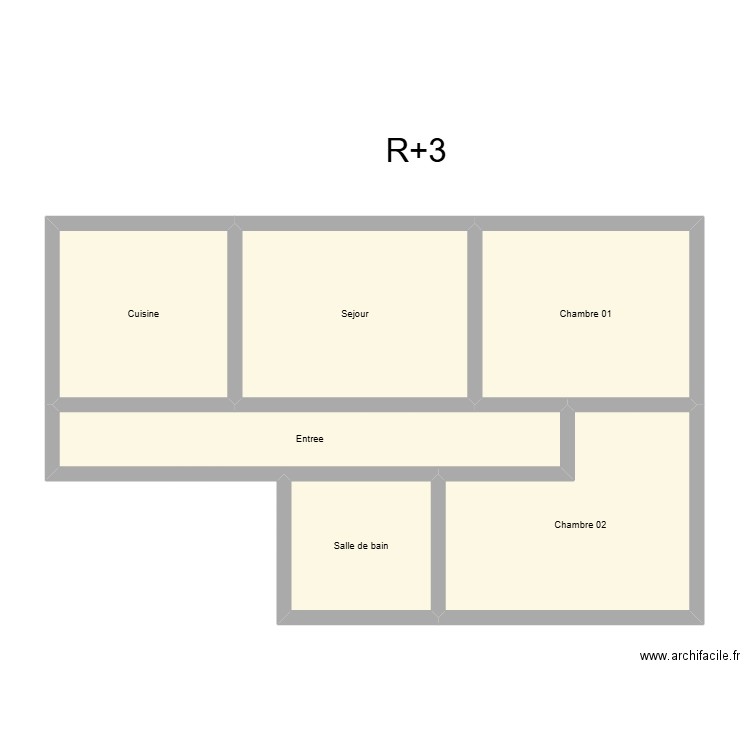 350602207. Plan de 6 pièces et 68 m2