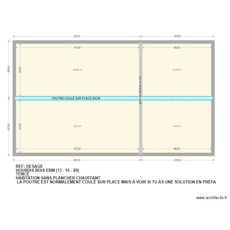 DESAGE ROMAIN . Plan de 5 pièces et 122 m2