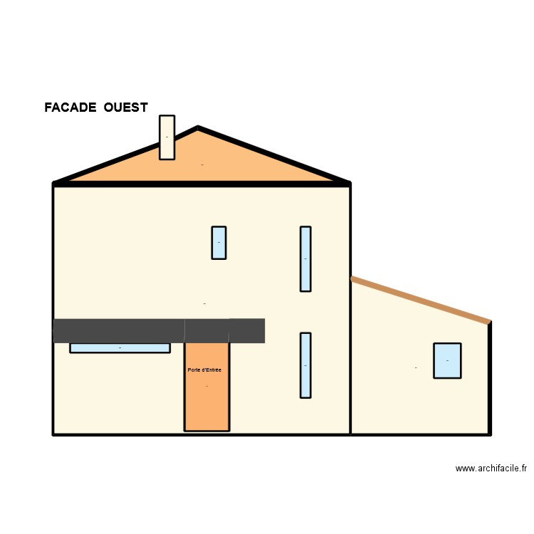 DP CAPO PLANS FACADE OUEST. Plan de 10 pièces et 50 m2