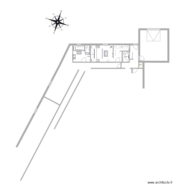 chambre1. Plan de 1 pièce et 2 m2