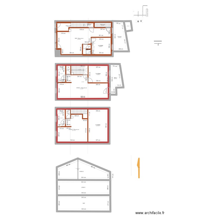 appartement. Plan de 25 pièces et 373 m2