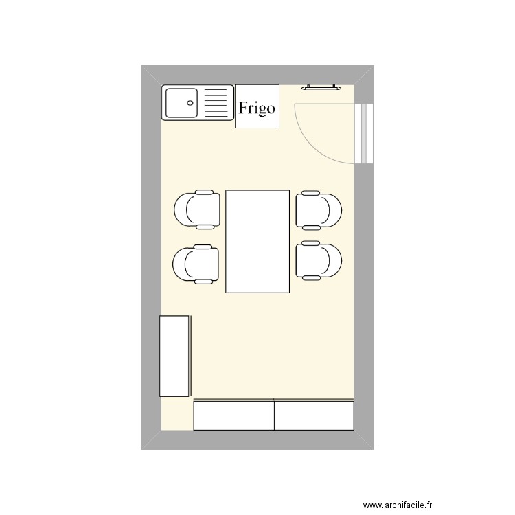 salle de repos. Plan de 1 pièce et 12 m2