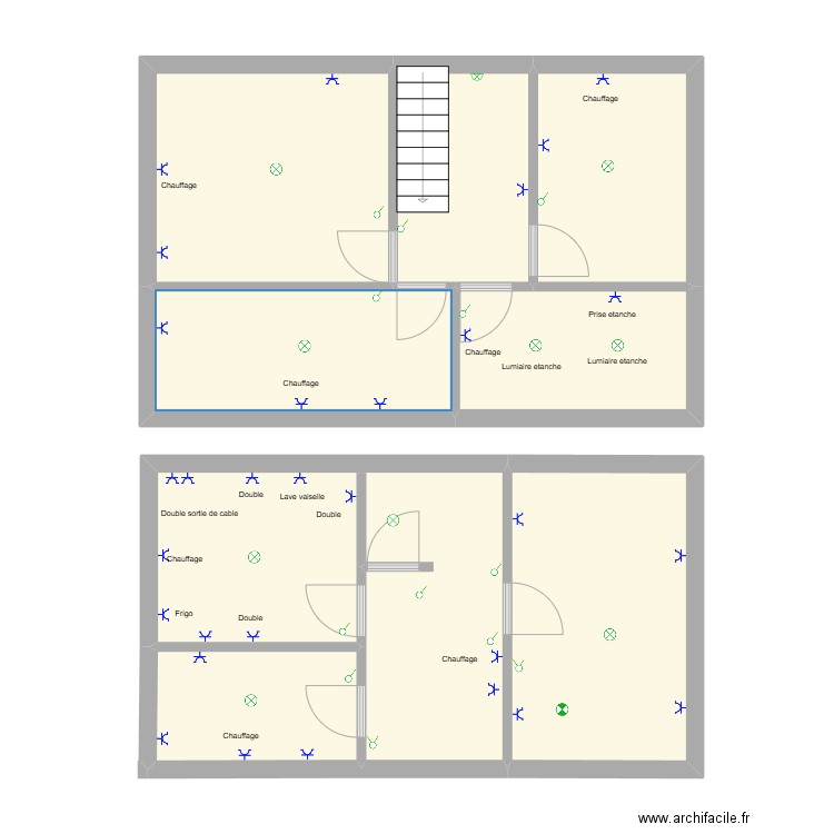 sainville. Plan de 8 pièces et 76 m2