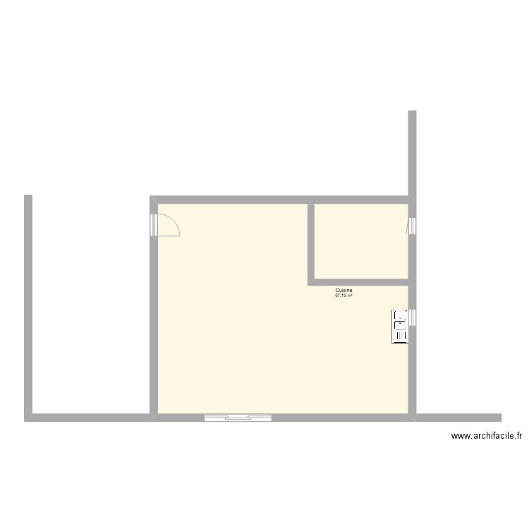 maison. Plan de 1 pièce et 67 m2